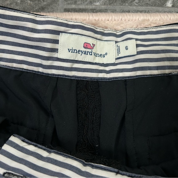 Vineyard Vines Black Lace Taper Leg Dress Pants Size 6 Mid Rise - Picture 3 of 11